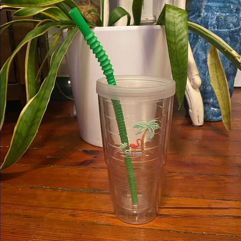 Tervis Tumbler with Lid Clear Flamingo & Palm 24 oz